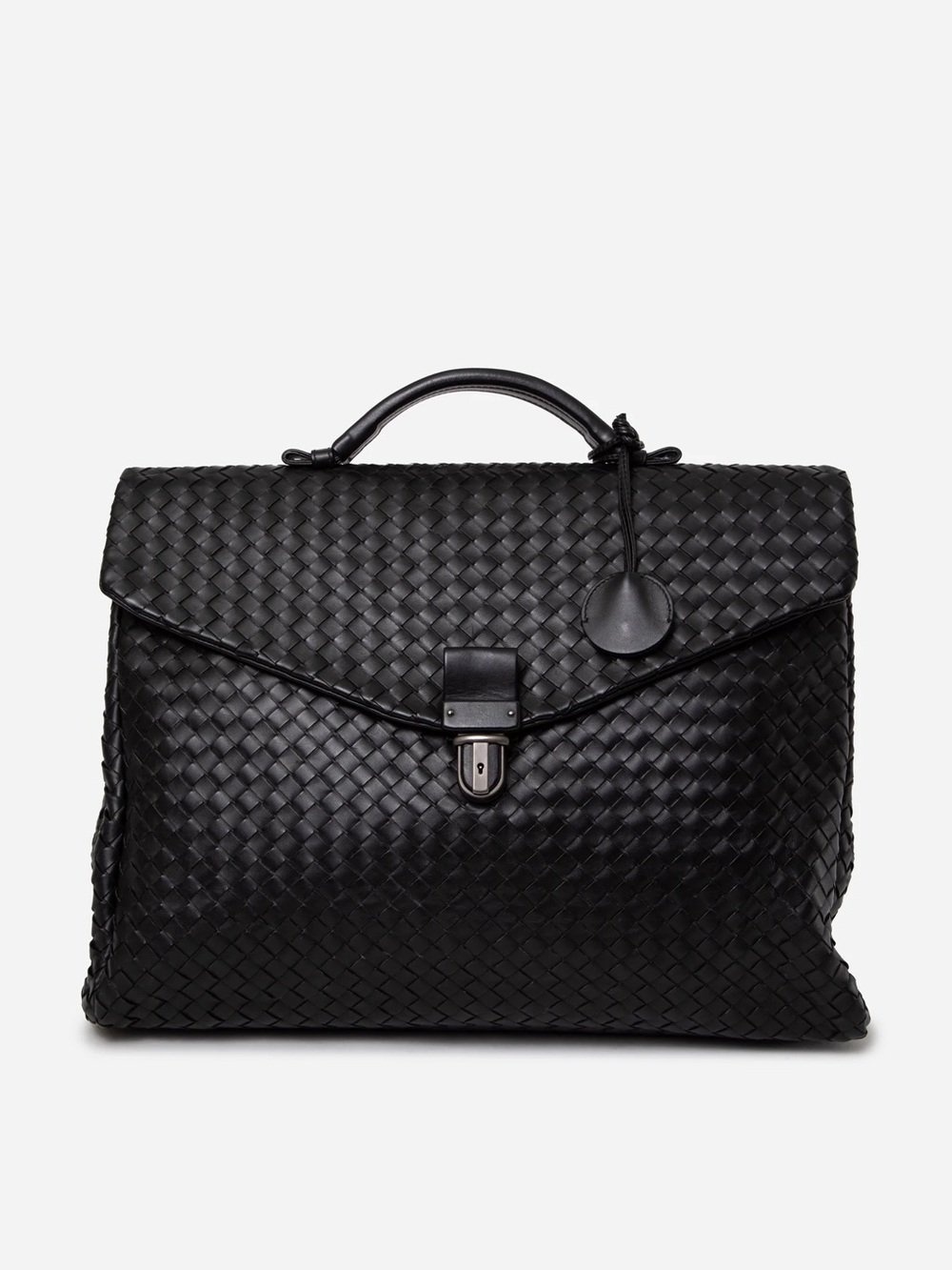 Bottega Veneta Black Intrecciato Briefcase